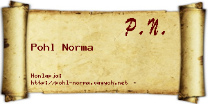 Pohl Norma névjegykártya